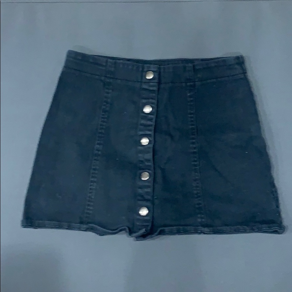 Black denim skirt